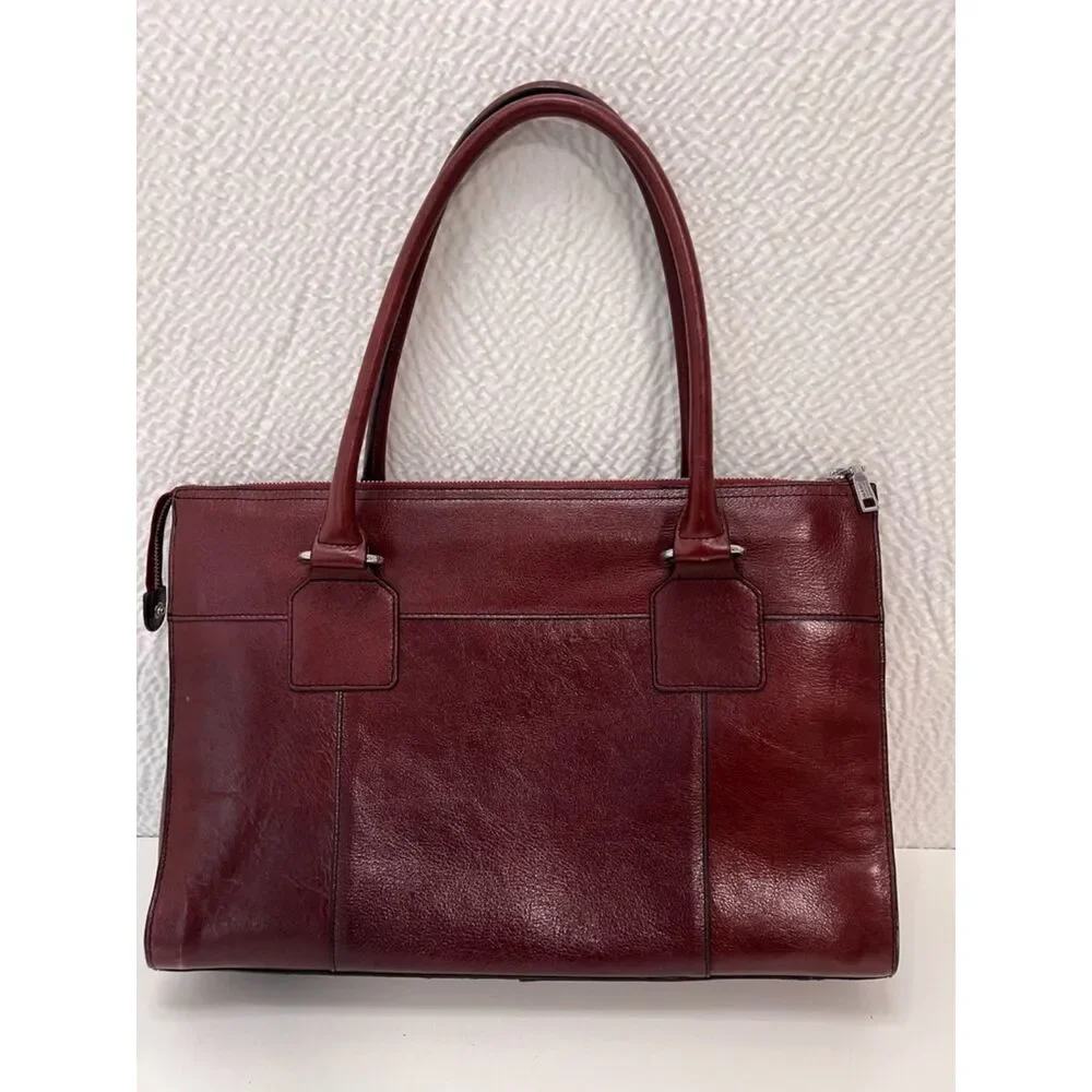 Marc New York Burgundy Executive Leather Laptop Tote/Briefcase